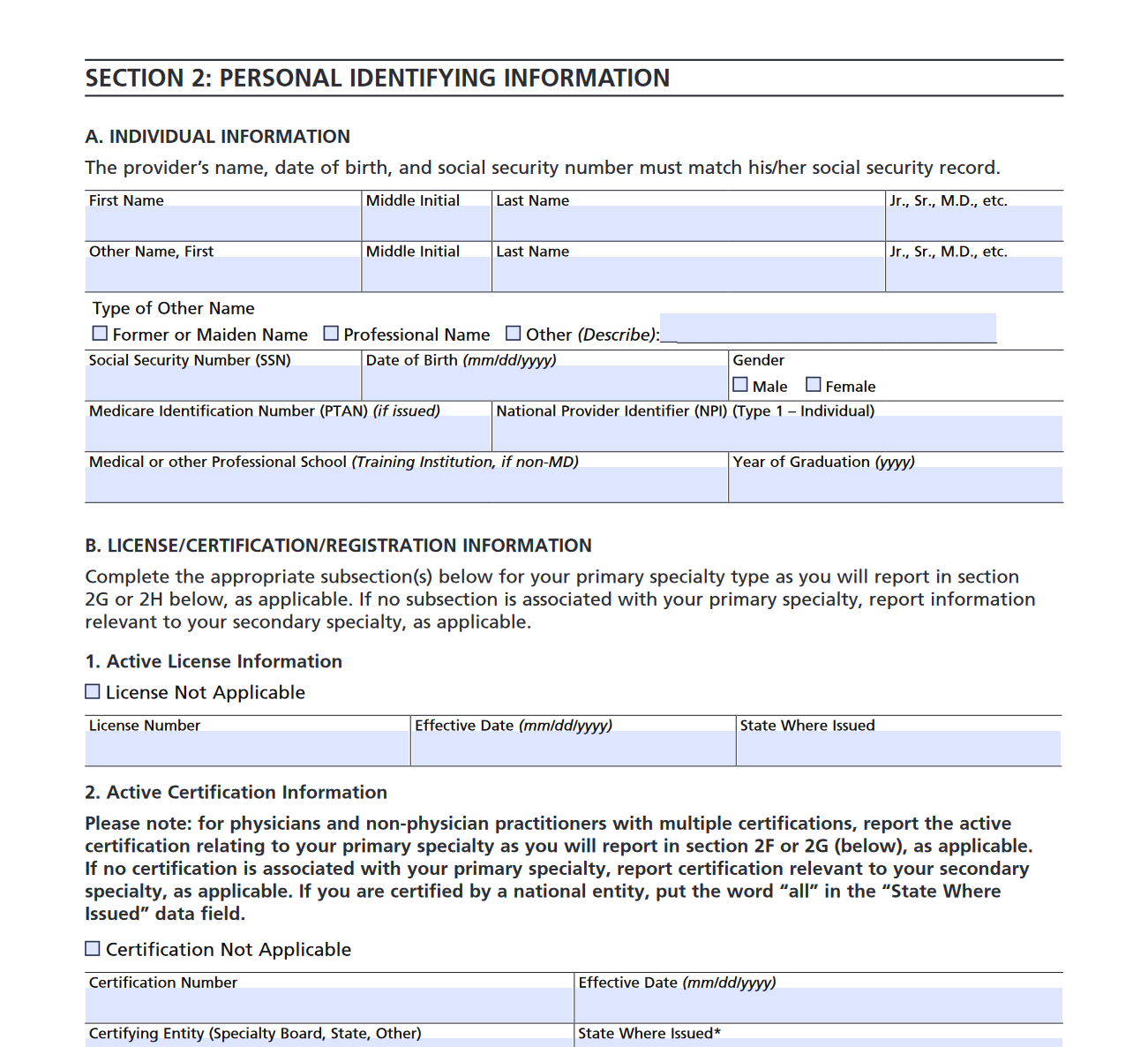 CMS855I Medicare Enrollment Application Forms Docs 2023